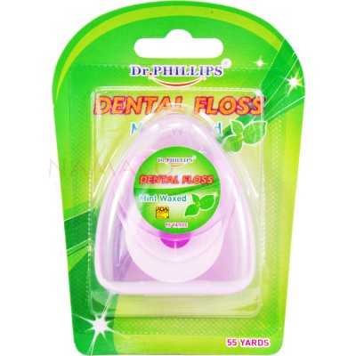 Dr. Phillips dental floss Polyester mint waxed 50m